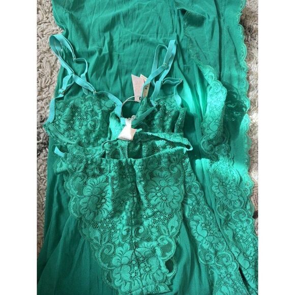 NWT WE ARE HAH Sz S BUST OUT SLIP SET MAXI SLIP & PANTY SET EMERALD - Picture 11 of 12